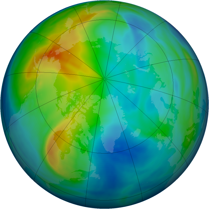 Arctic ozone map for 24 November 2005